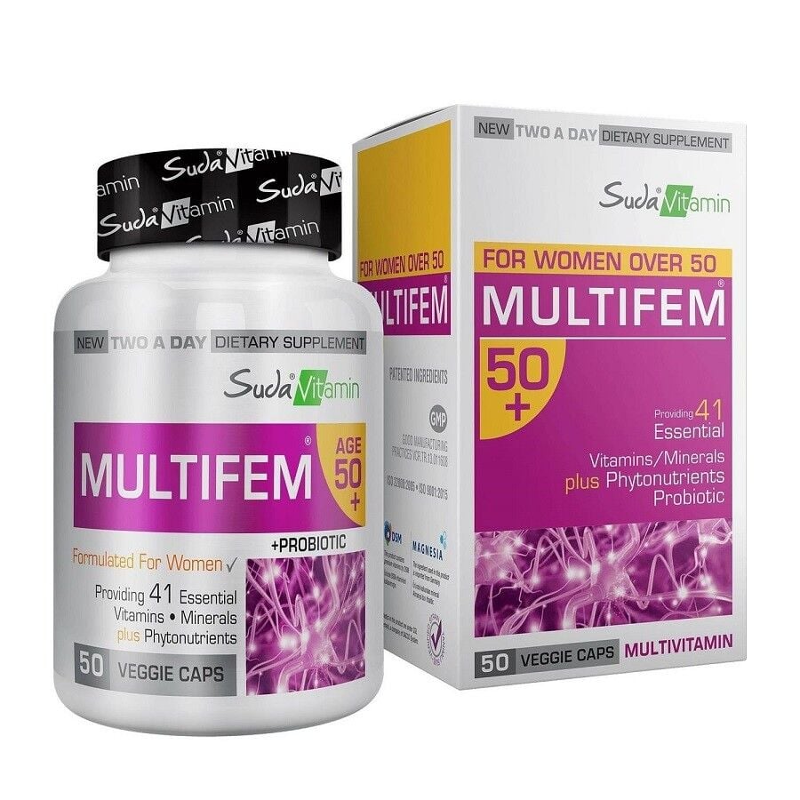 Suda Vitamin Multifem 50+ Womens Multivitamin 50 Bitkisel Kapsül