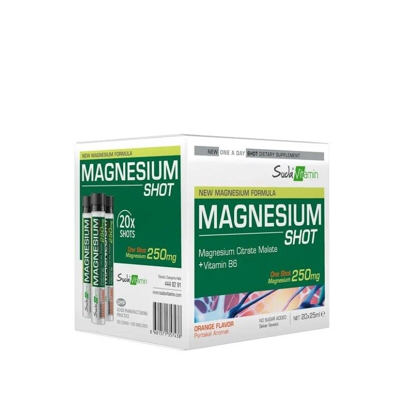 Suda Vitamin Magnesium Shot Portakal Aromalı 20 x 25ml