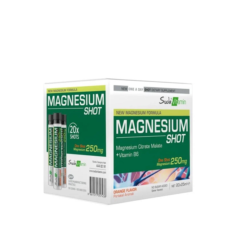 Suda Vitamin Magnesium Shot Portakal Aromalı 20 x 25ml