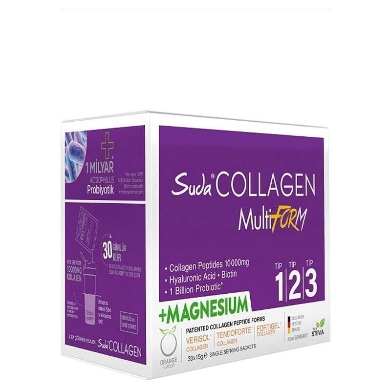 Suda Collagen Multiform + Magnesium 30 x 15 gr - Portakal Aromalı