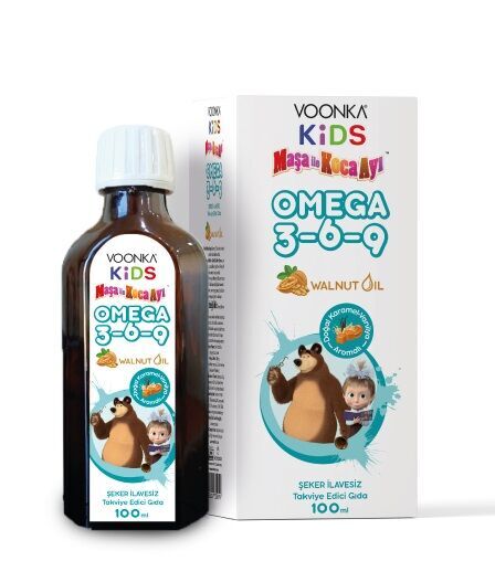 Voonka KIDS Maşa ve Koca Ayı Vegetable Omega 3-6-9 Walnut Oil 100ml Sıvı