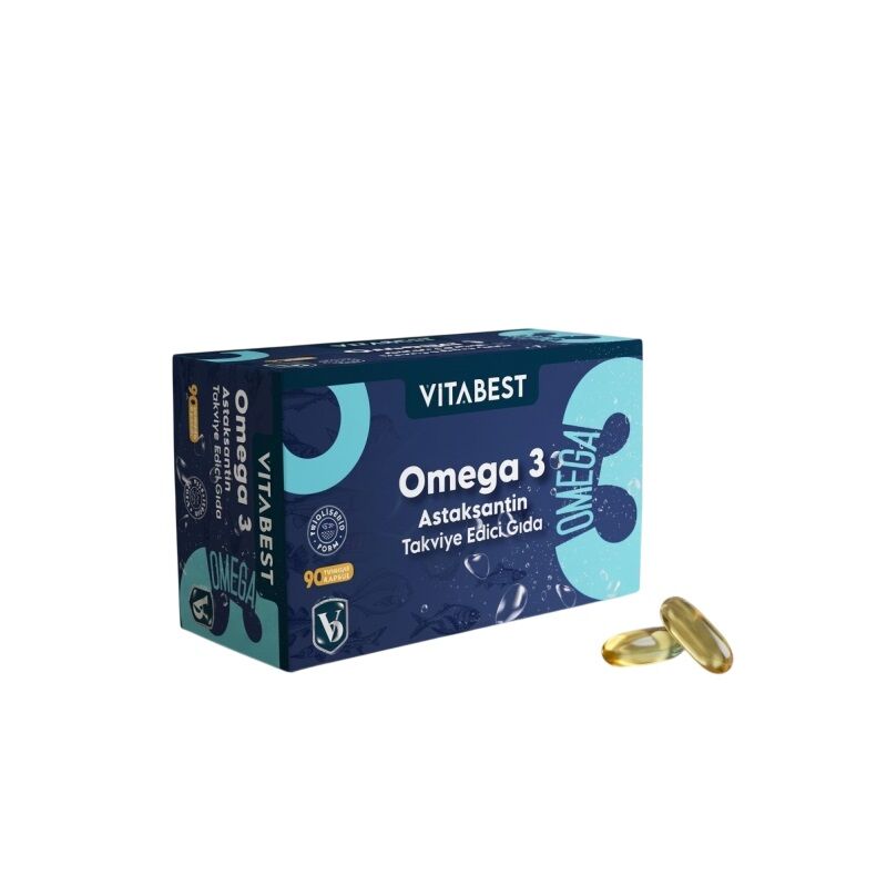 Vitabest Omega 3 ve Astaksantin 90 Kapsüli