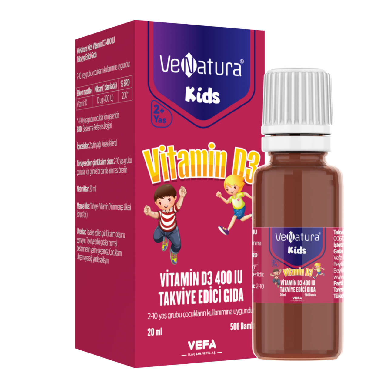 Venatura Kids Vitamin D3 400IU Damla 20ml