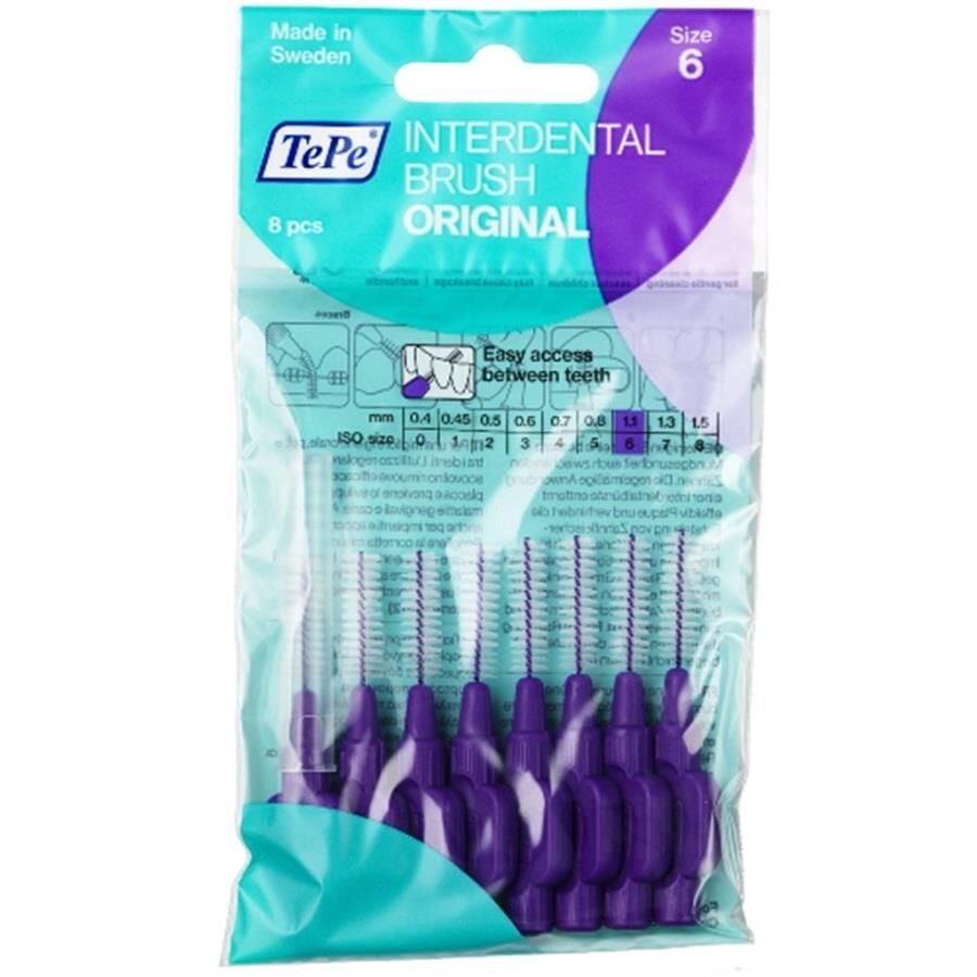 Tepe Interdental Brush Extra Soft 8 Pcs - Extra Arayüz Fırçası Mor 1.1mm