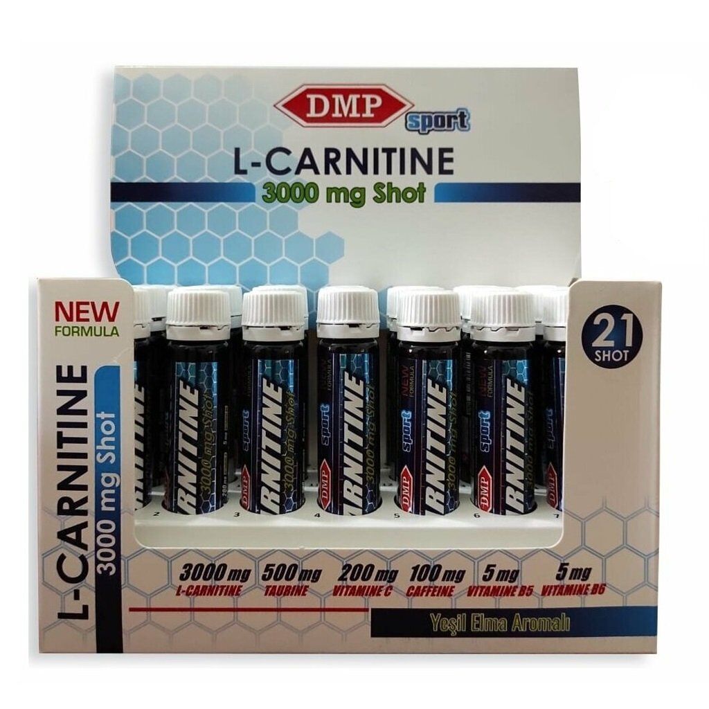 DMP Sport L-Carnitine 3000mg 25ml X 21 Shot - Yeşil Elma Aromalı