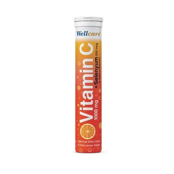 Wellcare Vitamin C + Selenyum 15 Efervesan Tablet