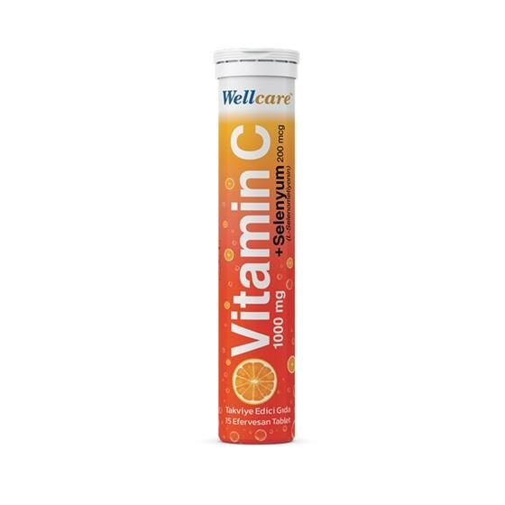 Wellcare Vitamin C + Selenyum 15 Efervesan Tablet