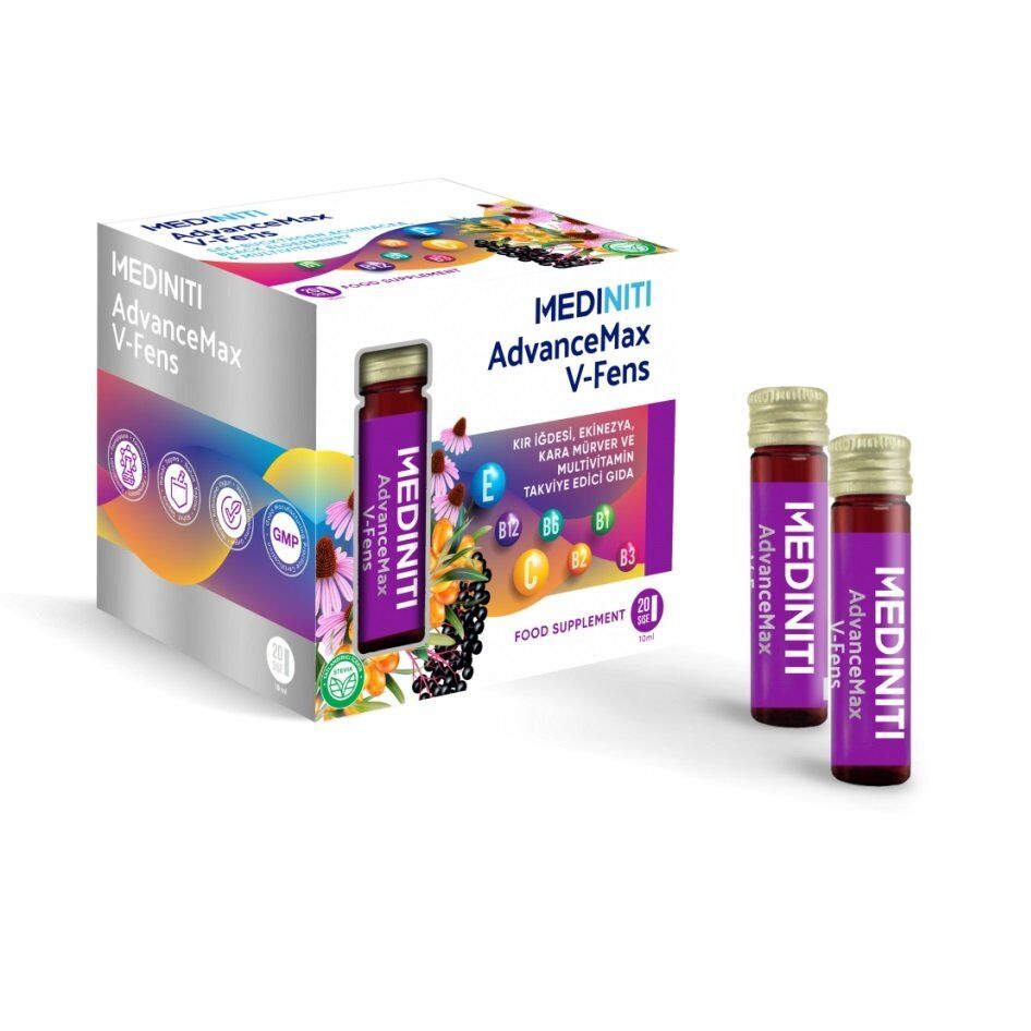 AdvanceMax V-Fens  Kır İğdesi, Ekinezya, Kara Mürver ve Multivitamin Sıvı 20 Şişe