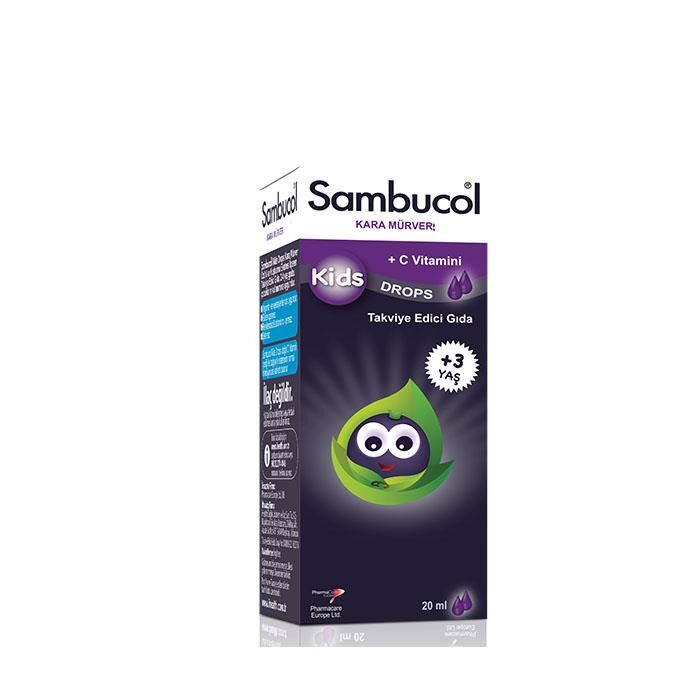 Sambucol Kids Drops Kara Mürver Kuşburnu + C Vitamini Damla 20ml