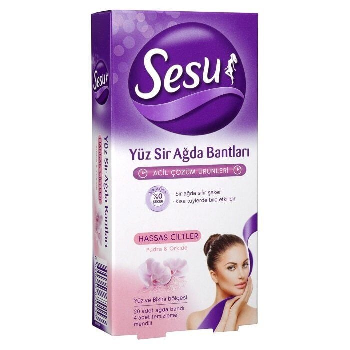 Sesu Yüz Sir Ağda Bantları 20 li - Hassas Ciltler