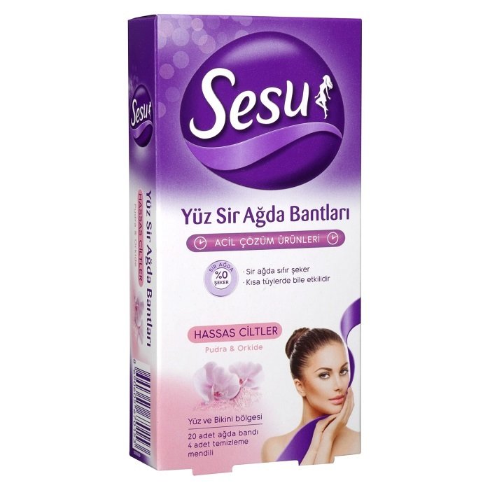 Sesu Yüz Sir Ağda Bantları 20 li - Hassas Ciltler