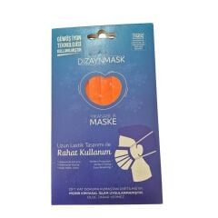 Dizaynmask Gümüş İyonlu Yıkanabilir Maske Turuncu - L