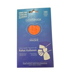Dizaynmask Gümüş İyonlu Yıkanabilir Maske Turuncu - L
