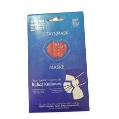 Dizaynmask Gümüş İyonlu Yıkanabilir Maske KIRMIZI - L