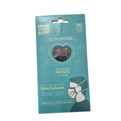Dizaynmask Gümüş İyonlu Bez Maske Siyah Çocuk M 5-10 Yaş