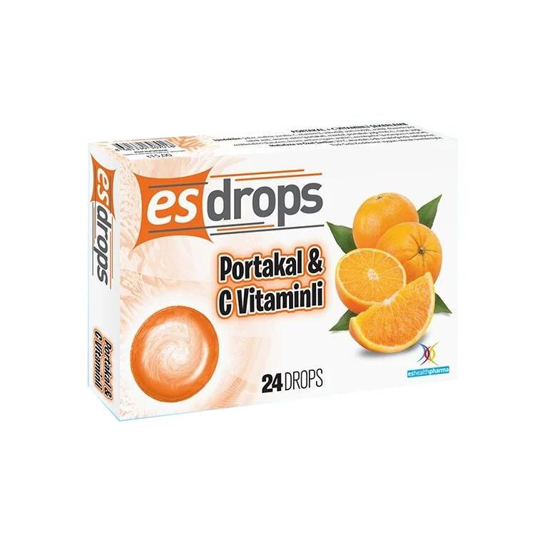 EsDrops Portakallı, C Vitaminli 24 Drops