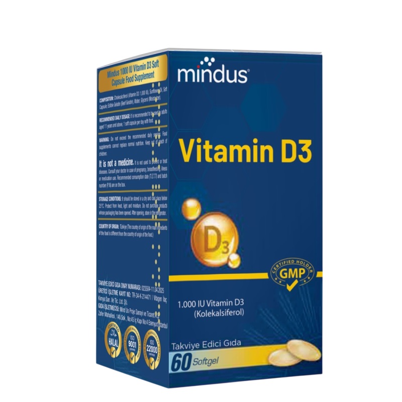 Mindus Vitamin D 60 Softjel Kapsül