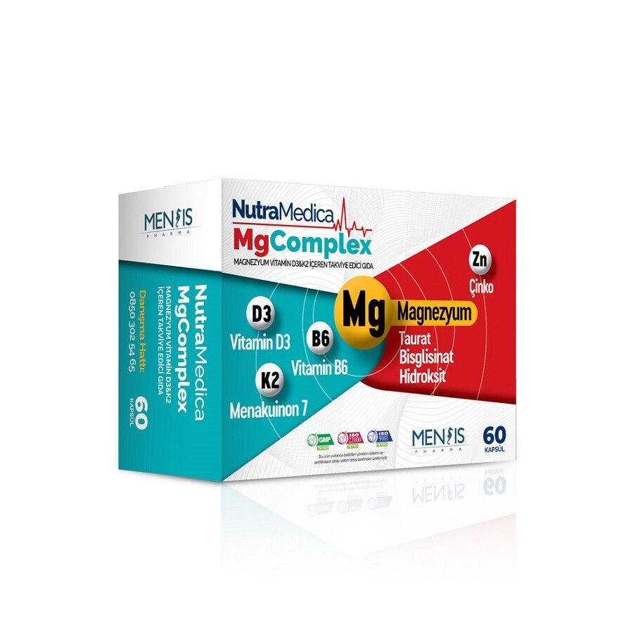 NutraMedica MgComplex Magnezyum Vitamin D3&K2 60 Kapsül
