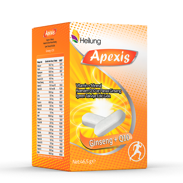 Apexis Vitamin ve Mineral, Coenzym Q10, Panax Ginseng 30 Tablet
