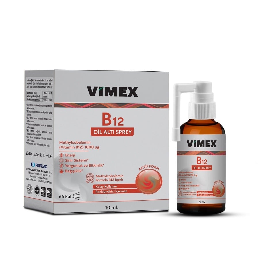 Vimex B12 Sublingual Spray - Vitamin B12 Dilatı Spreyi 10 ml