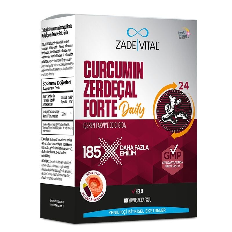 Zade Vital Zerdeçal Daily Forte 60 Kapsül