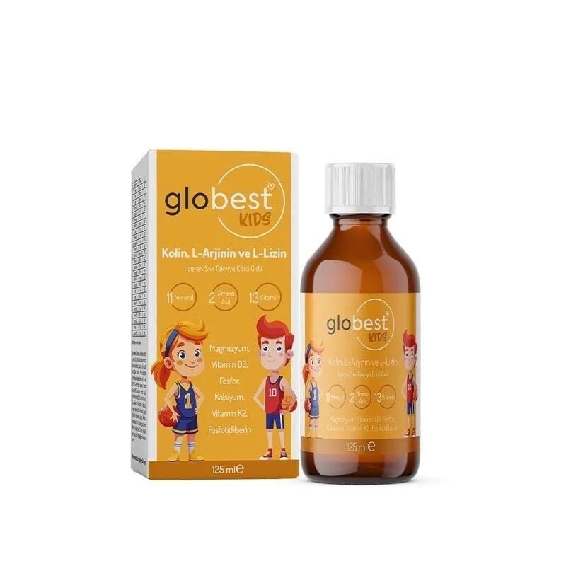 Globest KIDS Kolin, L-Arjinin, Fosfatidilserin, L-Lizin Sıvı 125ml