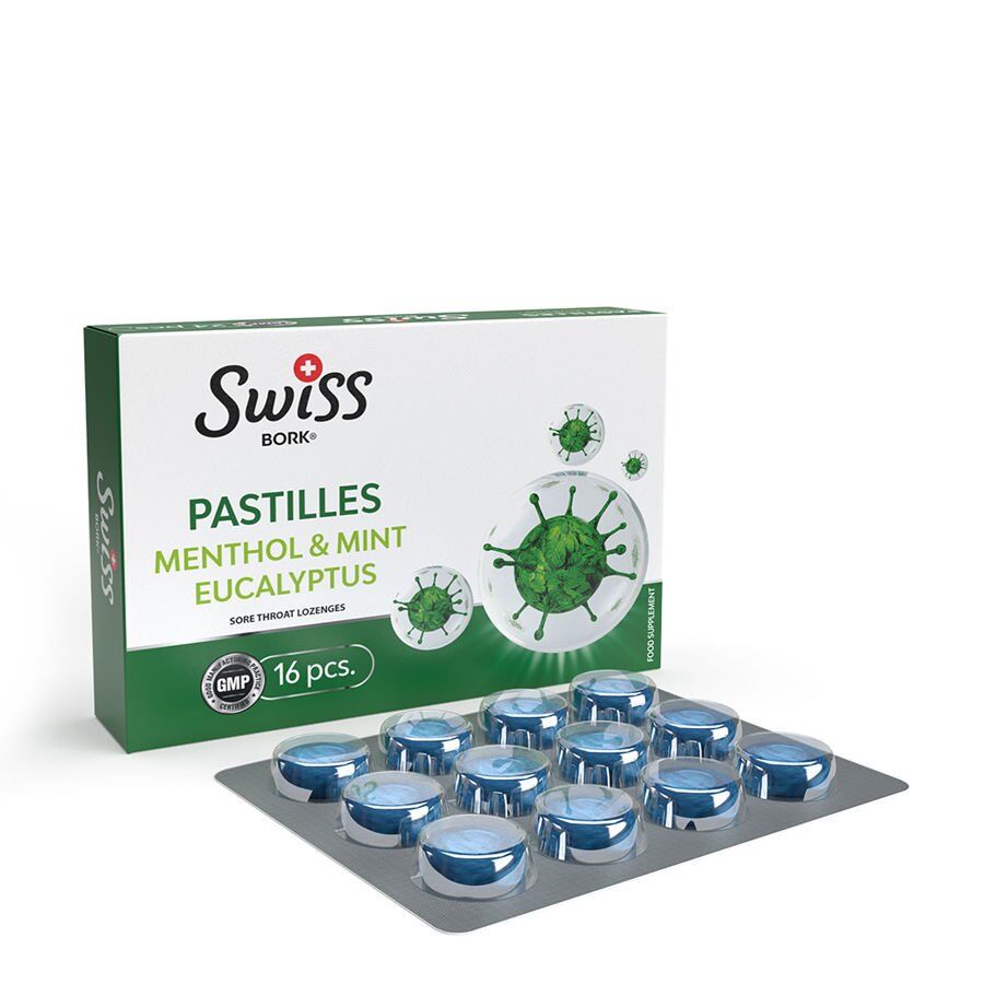 Swiss Bork Mentol Okaliptus 16 Pastil