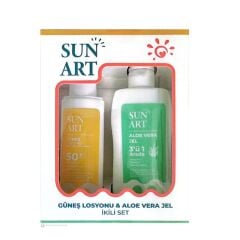 Sunart Güneş Set - Losyon SPF50+ 100 ml + Aloe Vera Jel 200 ml