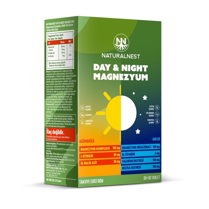 Naturalnest Day Night Magnezyum 60 Tablet
