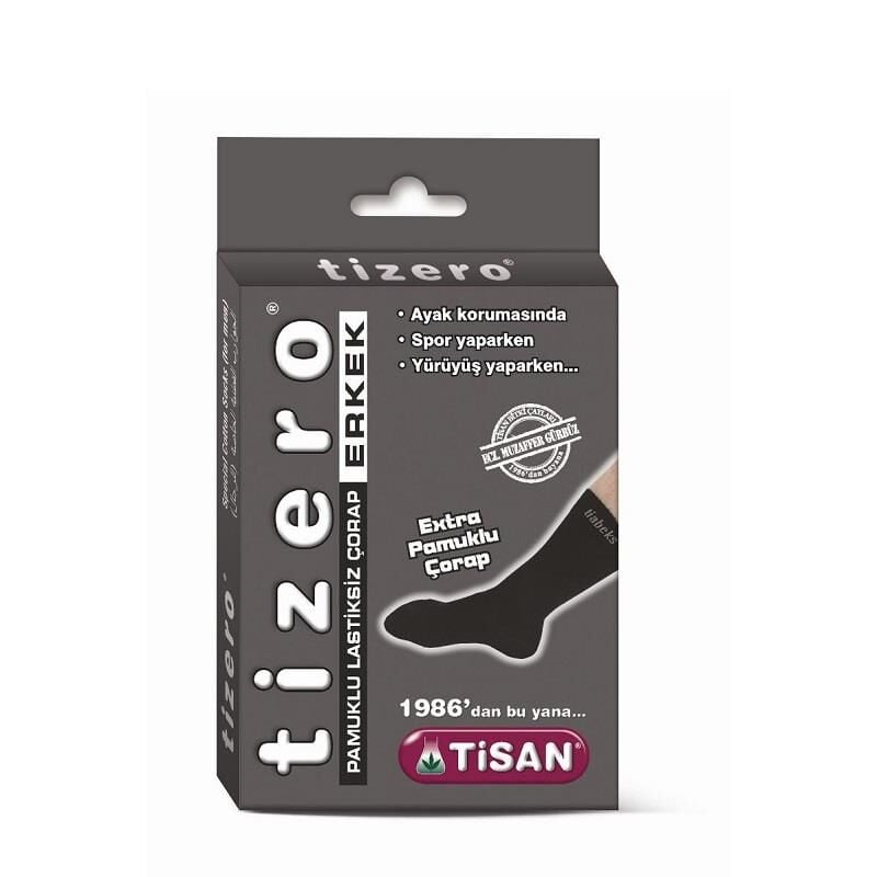Tisan Tizero Pamuklu Lastiksiz Çorap - Extra Pamuklu ERKEK Çorabı