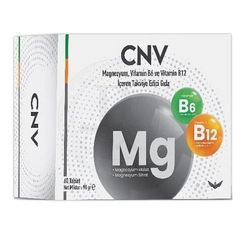 CNV Magnezyum Vitamin B6 ve Vitamin B12 60 Tablet