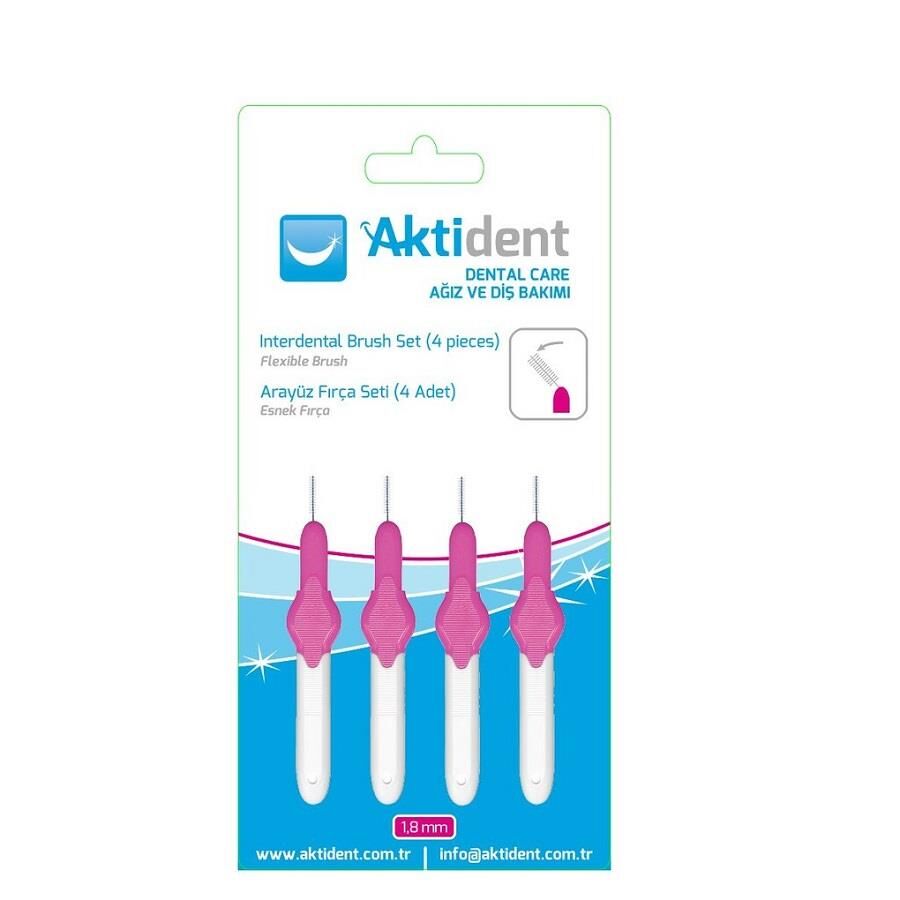 Aktident Arayüz Fırçası Pembe 1.8mm 4 Adet