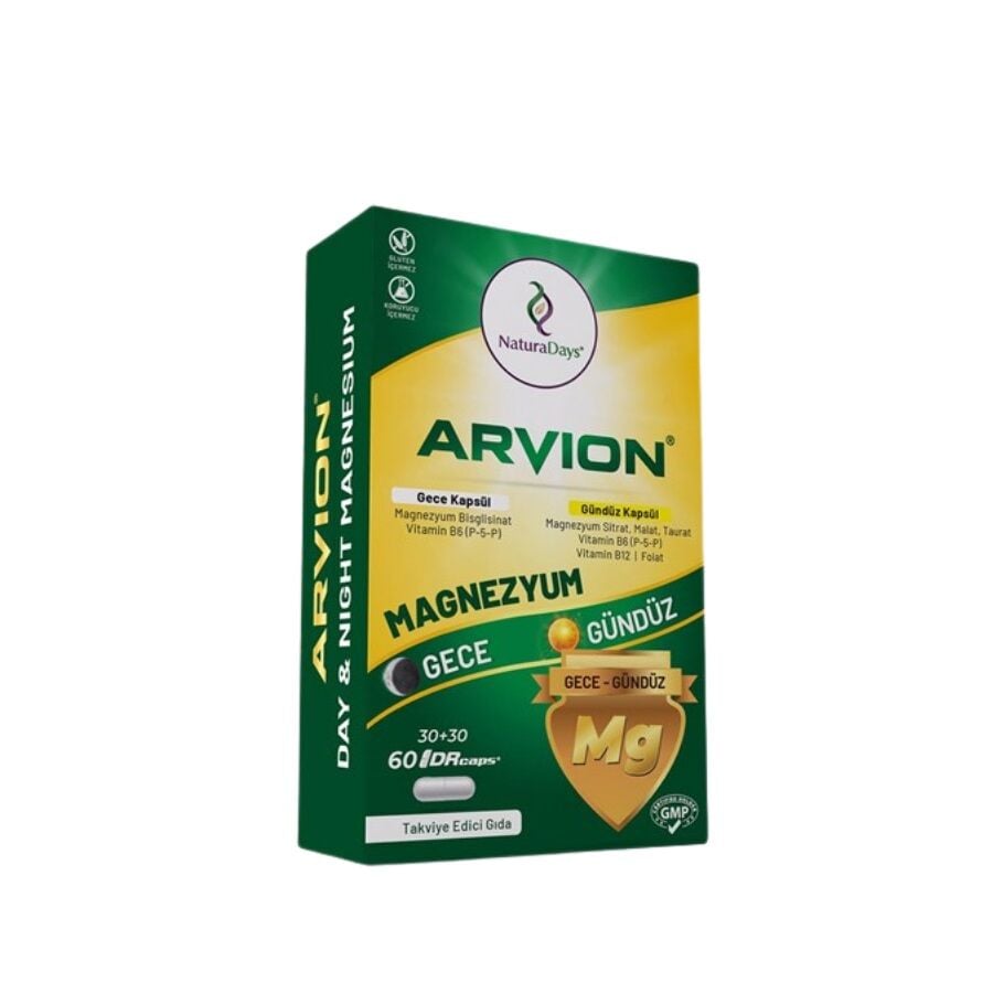 Natura Days Arvion Magnezyum (GECE-GUNDUZ) 60 Kapsül