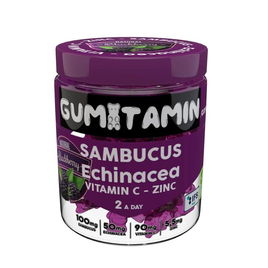 Gumitamin - Ekinezya, C Vitamini ve Çinko ile Sambucus  60 Gummies
