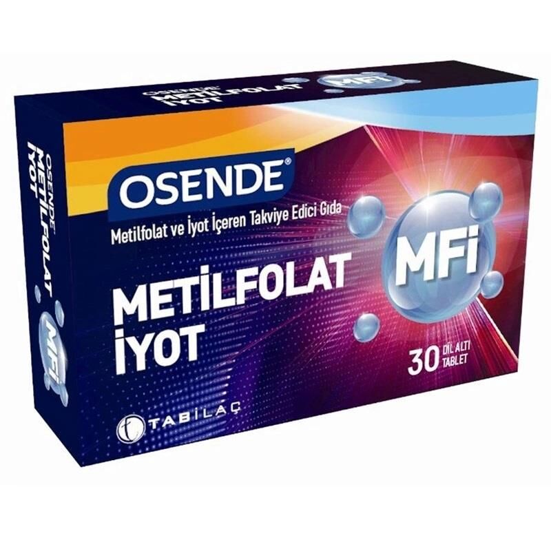 Osende MFİ Metilfolat + İyot içeren 30 Dil Altı Tableti