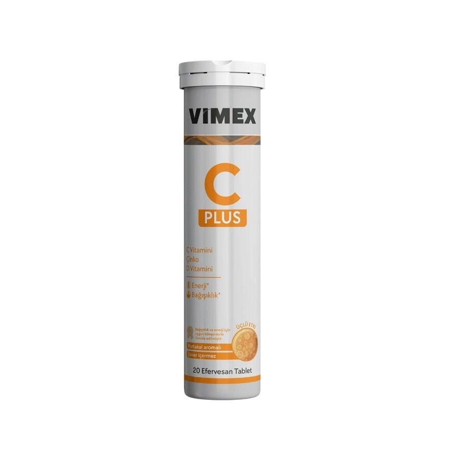 Vimex C Plus Vitamin C Vitamin D ve Çinko 20 Efervesan Tablet