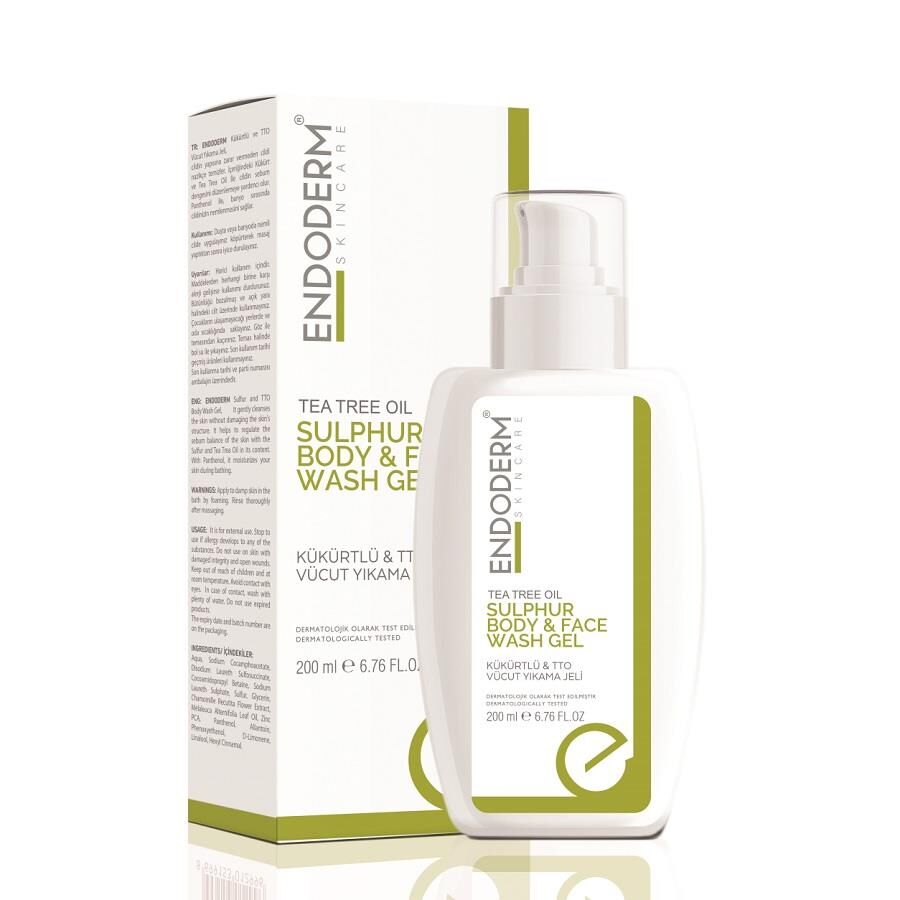 Endoderm Sulfur Body Face Wash Gel 200ML