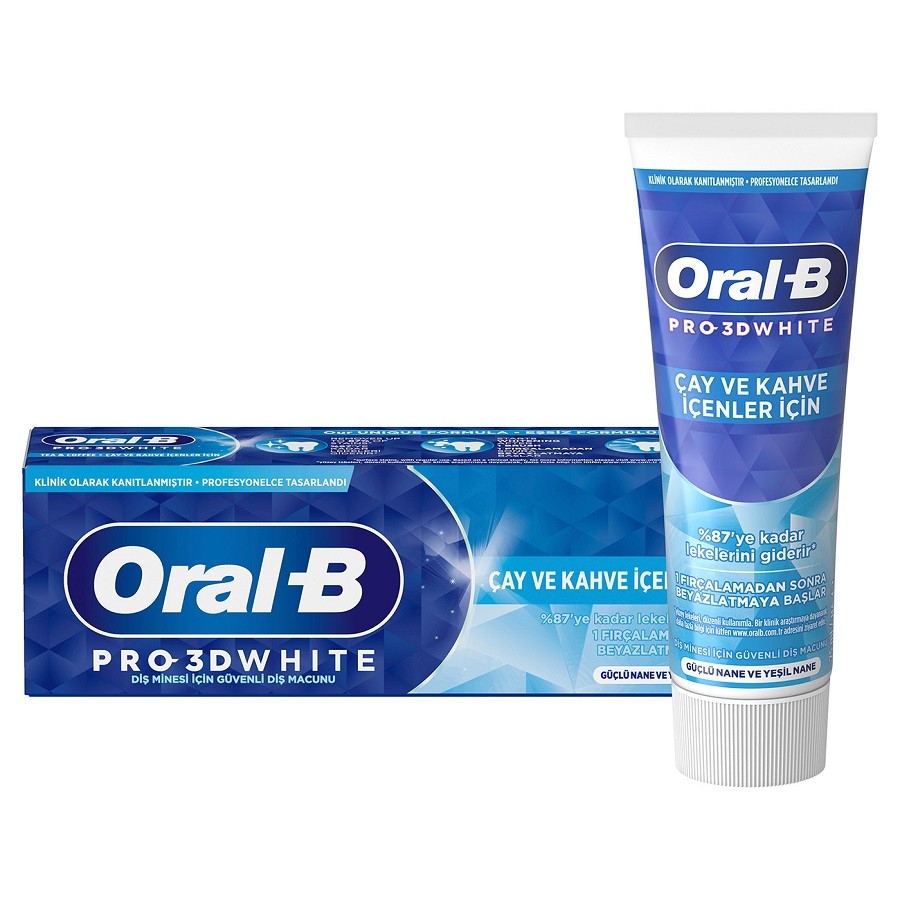Oral-B Diş Macunu Pro 3D White Çay ve Kahve 75ml