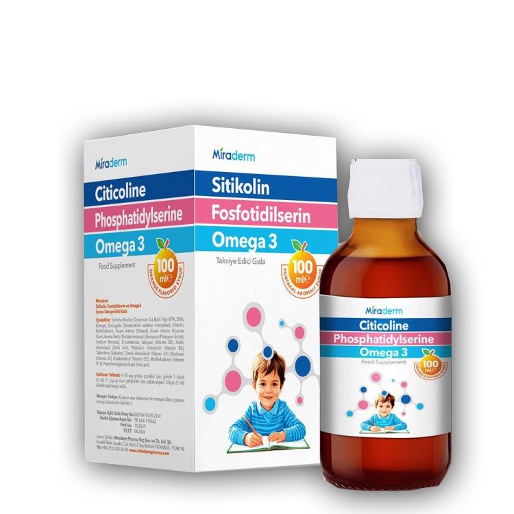 Miraderm Sitikolin Fosfotidilserin Omega3 Şurup 100ml