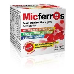 Micferros Demir, Vitamin ve Mineral içerikli 30 Saşe