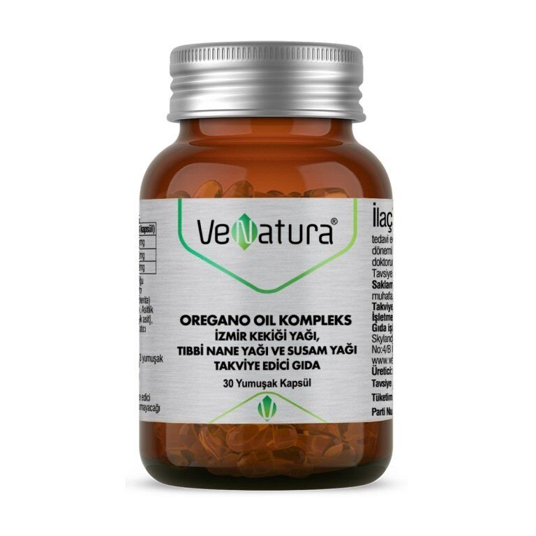 Venatura Oregano Oil Kompleks İzmir Kekik Yağı, Tıbbi Nane ve Susam Yağı 30 Kapsül
