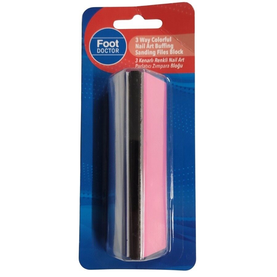 Foot Doctor 3 Kenarlı Renkli Tırnak Parlatıcı Zımpara Bloğu
