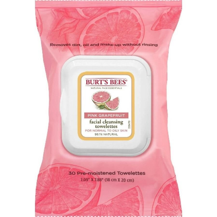 Burts Bees Yüz Temizleme Mendilleri, Pembe Greyfurt 30lu