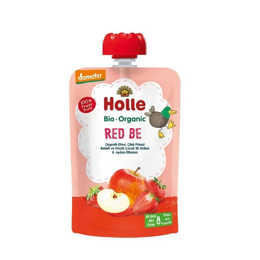 Holle Organik Red Be - Elma, Çilek Püresi