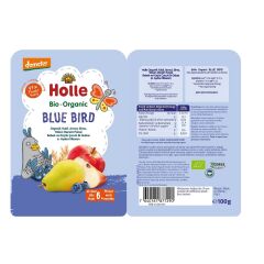Holle Organik Blue Bird - Yulaf, Armut, Elma, Yaban Mersini Püresi