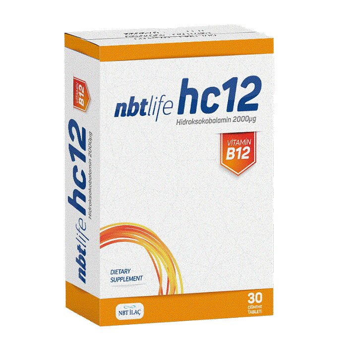 NBT Life HC12 Hidroksikobalamin 30 Çiğneme Tableti