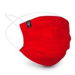 Dizayn Mask Gümüş İyonlu Yıkanabilir Bez Maske Kırmızı (Large)