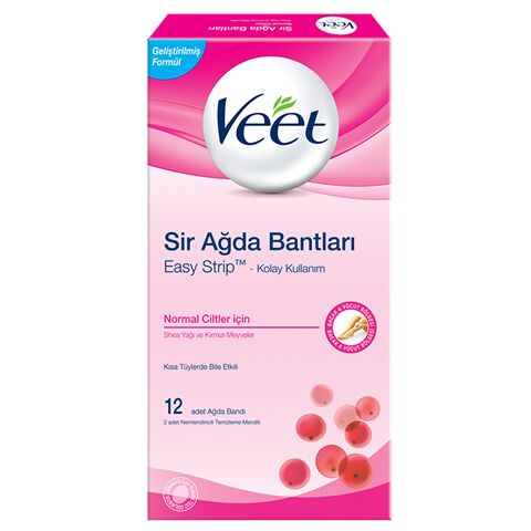 Veet EasyStrip Kullanıma Hazır Sir Ağda Bantları 12'li - Normal Citler
