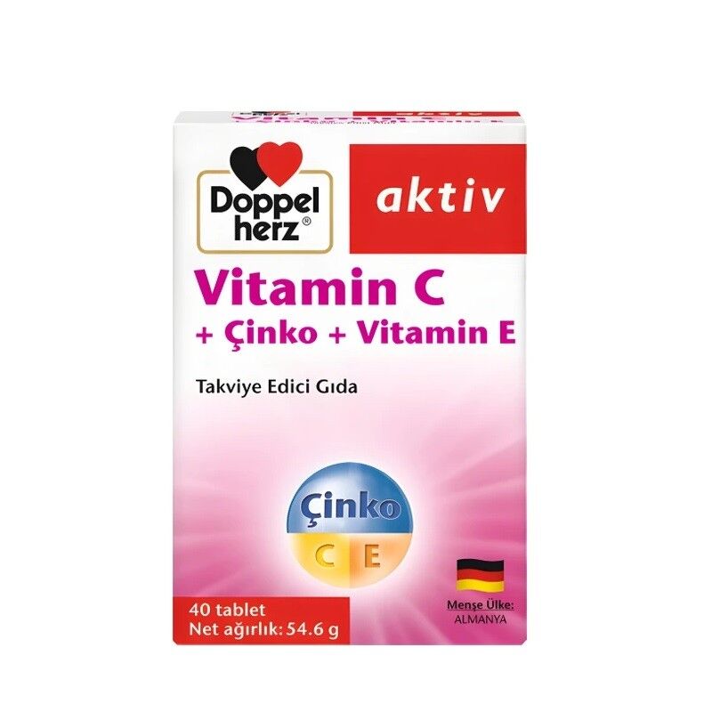 Doppelherz Aktiv Vitamin C + Çinko + Vitamin E 40 Tablet