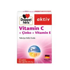 Doppelherz Aktiv Vitamin C + Çinko + Vitamin E 40 Tablet